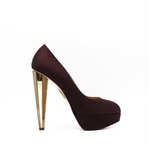Charlotte Olympia Showbiz Sebia Satin Platform Pumps Size 41